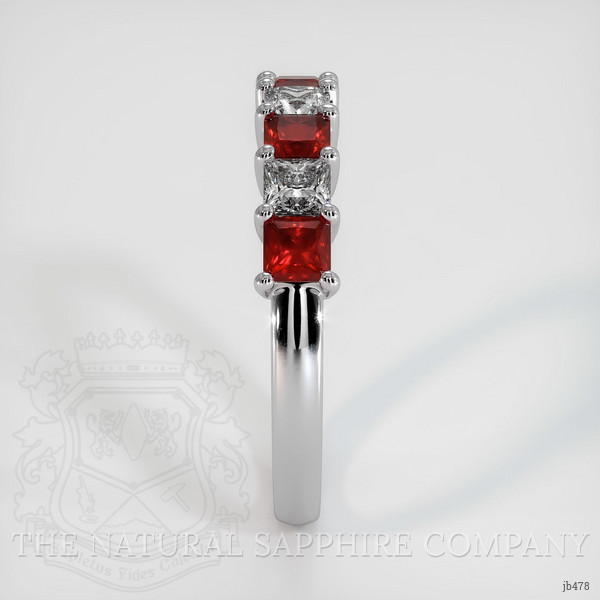18K White Gold Ruby and Diamond Prong Wedding Band