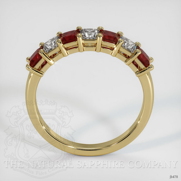 14K Yellow Gold Ruby and Diamond Prong Wedding Band