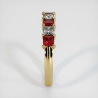14K Yellow Gold Ruby and Diamond Prong Wedding Band Image