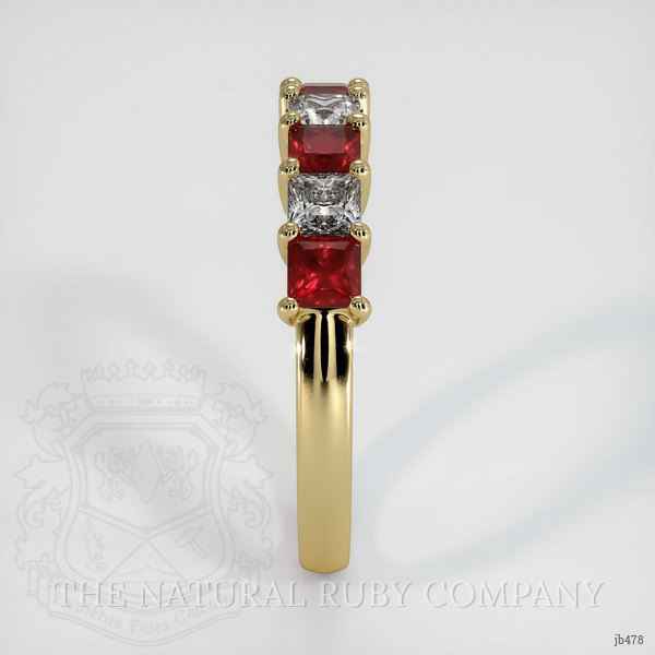 14K Yellow Gold Ruby and Diamond Prong Wedding Band