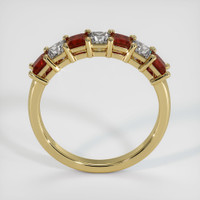 18K Yellow Gold Ruby and Diamond Prong Wedding Band Image