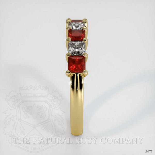 18K Yellow Gold Ruby and Diamond Prong Wedding Band