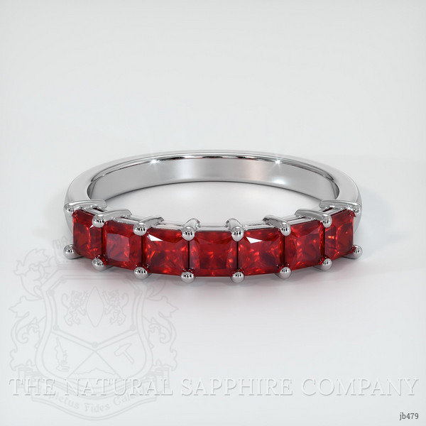 Platinum 950 Ruby Prong Wedding Band