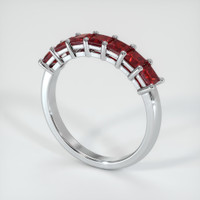 Platinum 950 Ruby Prong Wedding Band Image