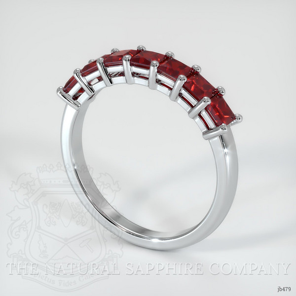 Platinum 950 Ruby Prong Wedding Band