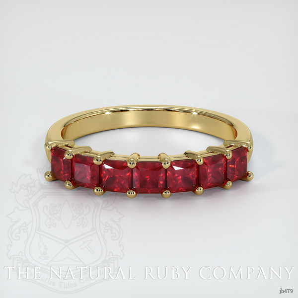 14K Yellow Gold Ruby Prong Wedding Band