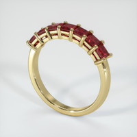 14K Yellow Gold Ruby Prong Wedding Band Image