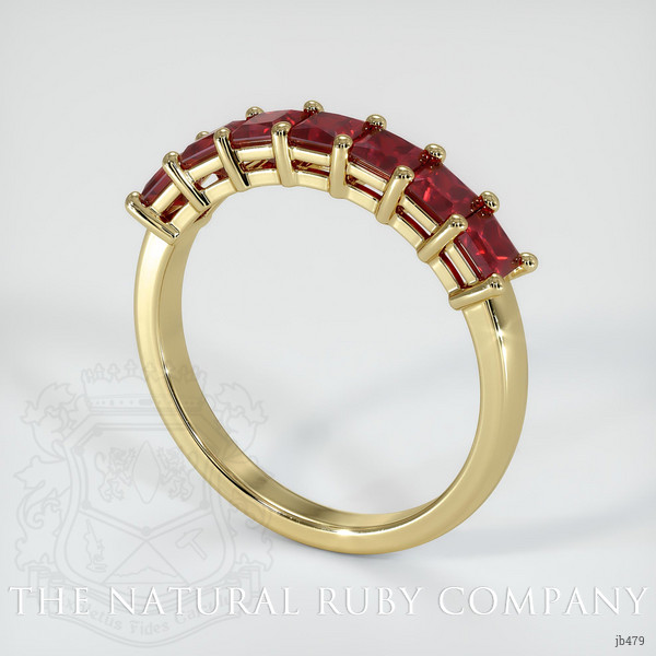 14K Yellow Gold Ruby Prong Wedding Band