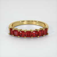 18K Yellow Gold Ruby Prong Wedding Band Video