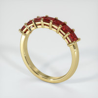 18K Yellow Gold Ruby Prong Wedding Band Image