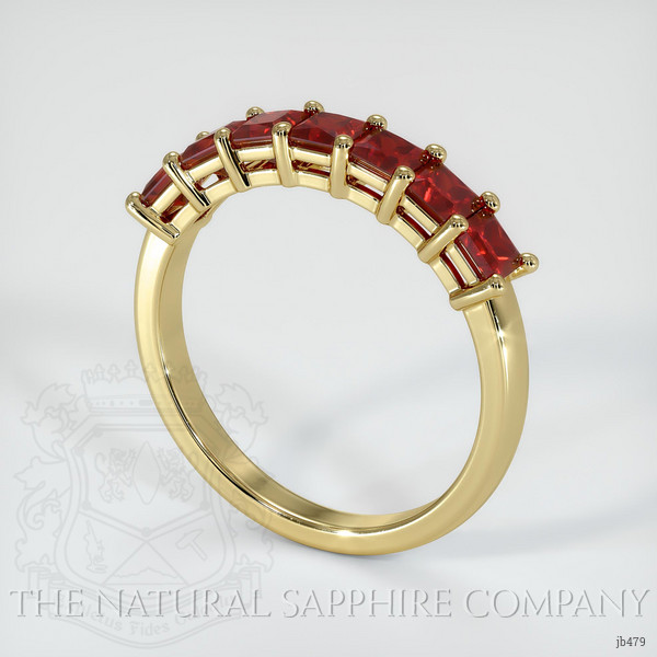 18K Yellow Gold Ruby Prong Wedding Band