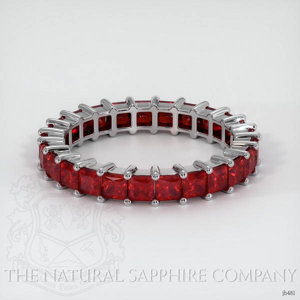 14K White Gold Ruby Eternity Wedding Band