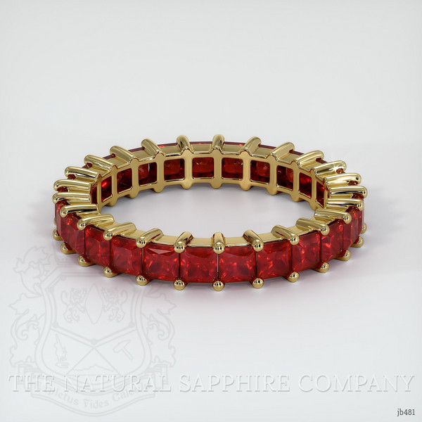 18K Yellow Gold Ruby Eternity Wedding Band