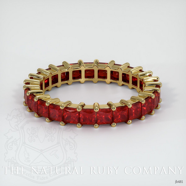 18K Yellow Gold Ruby Eternity Wedding Band