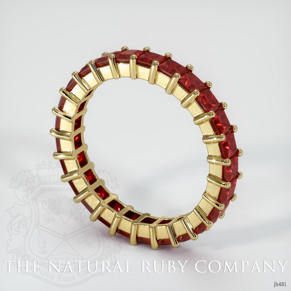 18K Yellow Gold Ruby Eternity Wedding Band