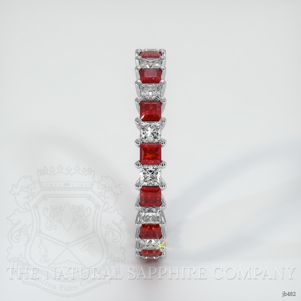 Platinum 950 Ruby and Diamond Eternity Wedding Band