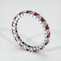 14K White Gold Ruby and Diamond Eternity Wedding Band Image