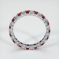 14K White Gold Diamond and Ruby Eternity Wedding Band Image
