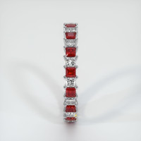14K White Gold Ruby and Diamond Eternity Wedding Band Image
