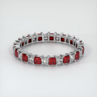 18K White Gold Ruby and Diamond Eternity Wedding Band Video