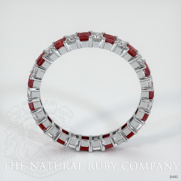 18K White Gold Ruby and Diamond Eternity Wedding Band