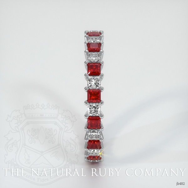 18K White Gold Ruby and Diamond Eternity Wedding Band