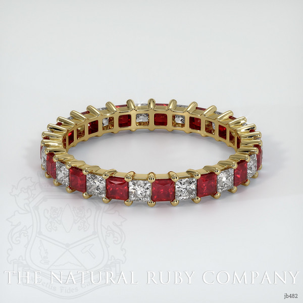 14K Yellow Gold Ruby and Diamond Eternity Wedding Band