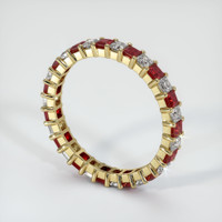 14K Yellow Gold Ruby and Diamond Eternity Wedding Band Image