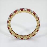 14K Yellow Gold Ruby and Diamond Eternity Wedding Band Image