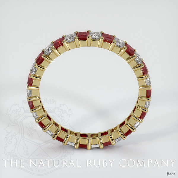 14K Yellow Gold Ruby and Diamond Eternity Wedding Band