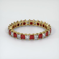 18K Yellow Gold Diamond and Ruby Eternity Wedding Band Video