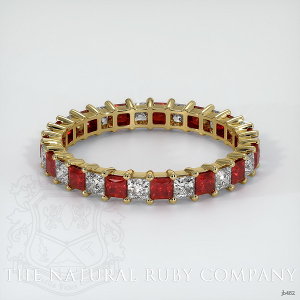 18K Yellow Gold Ruby and Diamond Eternity Wedding Band
