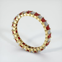 18K Yellow Gold Diamond and Ruby Eternity Wedding Band Image