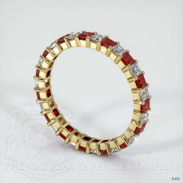 18K Yellow Gold Ruby and Diamond Eternity Wedding Band