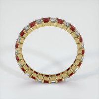 18K Yellow Gold Ruby and Diamond Eternity Wedding Band Image