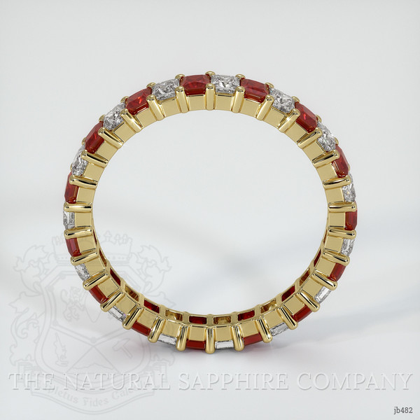 18K Yellow Gold Ruby and Diamond Eternity Wedding Band