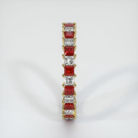 18K Yellow Gold Diamond and Ruby Eternity Wedding Band Image
