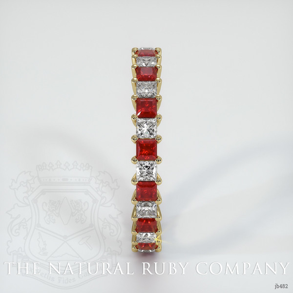 18K Yellow Gold Diamond and Ruby Eternity Wedding Band
