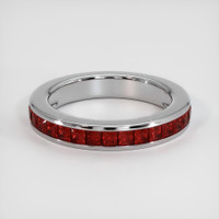 14K White Gold Ruby Channel Wedding Band Video
