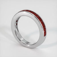 14K White Gold Ruby Channel Wedding Band Image