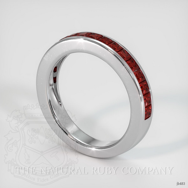 14K White Gold Ruby Channel Wedding Band