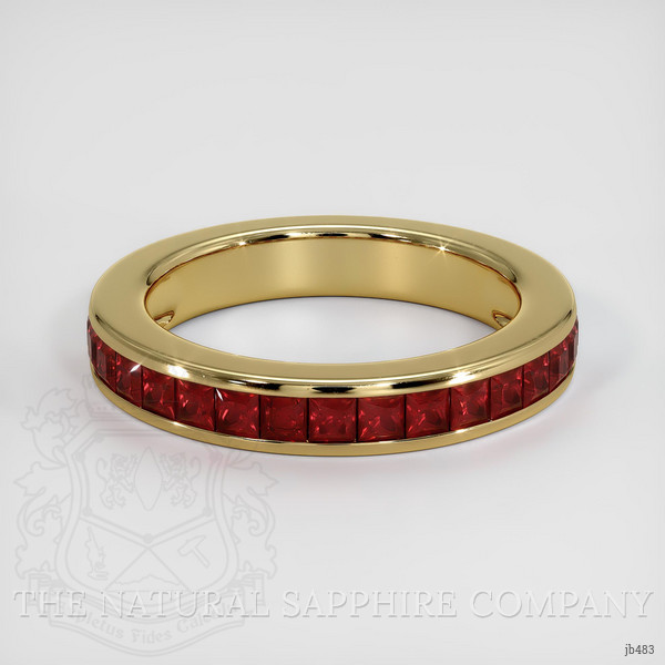 14K Yellow Gold Ruby Channel Wedding Band