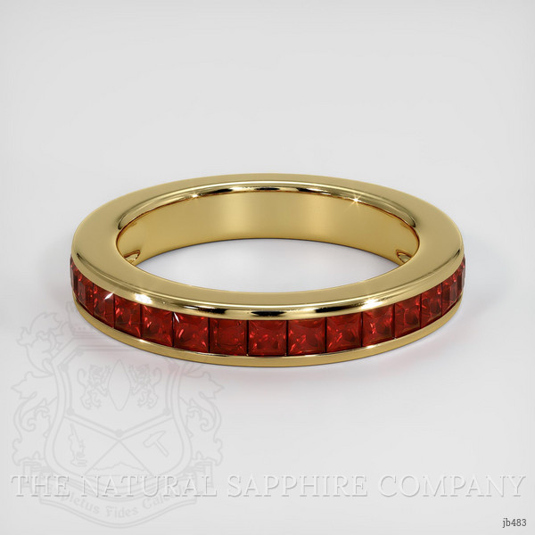 18K Yellow Gold Ruby Channel Wedding Band