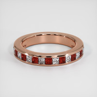 14K Rose Gold Ruby and Diamond Channel Wedding Band Video