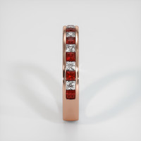 14K Rose Gold Ruby and Diamond Channel Wedding Band Image