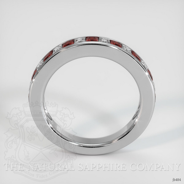 14K White Gold Ruby and Diamond Channel Wedding Band
