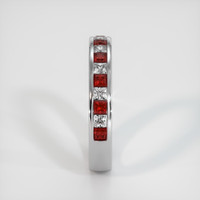 14K White Gold Ruby and Diamond Channel Wedding Band Image