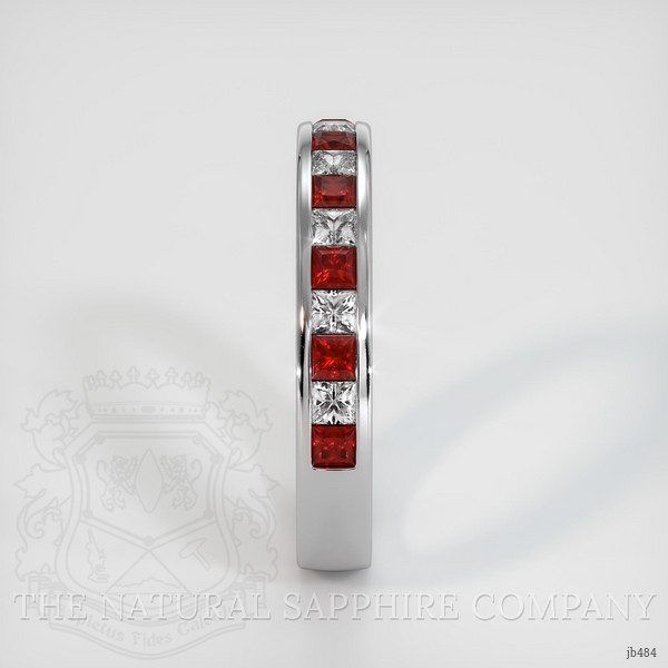 18K White Gold Ruby and Diamond Channel Wedding Band