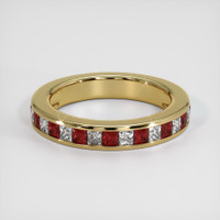 14K Yellow Gold Ruby and Diamond Channel Wedding Band Video