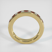 14K Yellow Gold Ruby and Diamond Channel Wedding Band Image